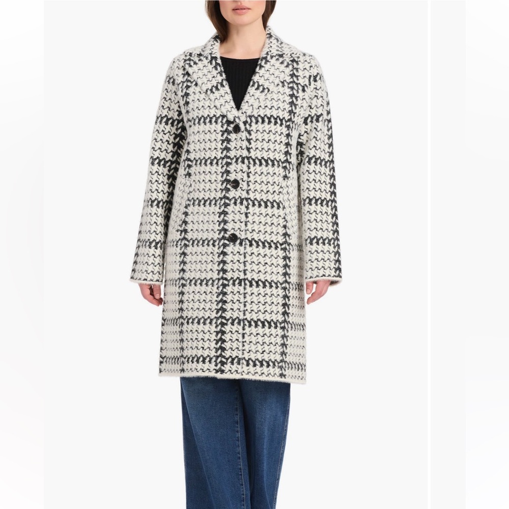 Vince Camuto Black and White Trench Coat